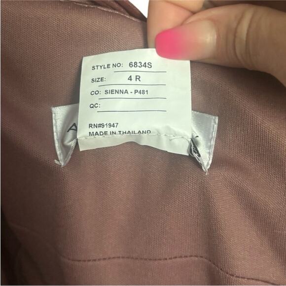 After Six Pink Satin Halter Maxi Gown Dress Formal Bridesmaid 4R - Picture 8 of 8